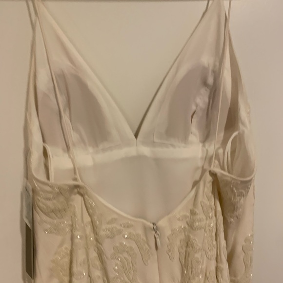 Nicole Miller Annabel Wedding Gown Size 12 Off White Beaded Silk $2k Originally! - Picture 8 of 14